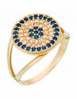 L'Instant d'or Ring «Rayon», Gelbgold/Zirkone