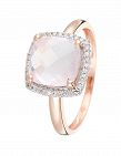 DIAMOND & CO Bague «Quartissime», quartz rose/diamants/or rose