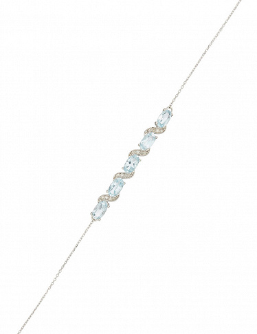 DIAMOND & CO Armband «Adelaïde», Diamant/Topase/Weissgold