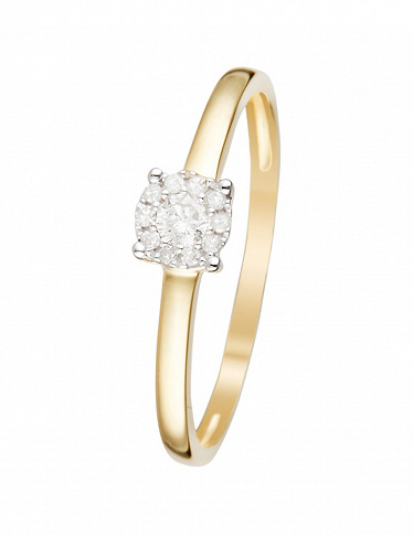 DIAMOND & CO Ring «Akna», Diamanten/Gelbgold