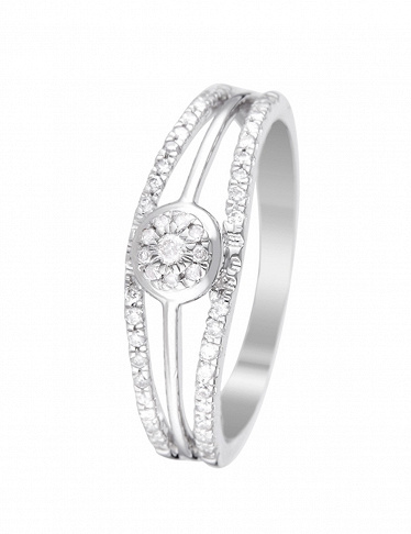 DIAMOND & CO Ring «Âmes enlacées», Diamanten/Weissgold
