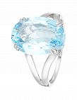 DIAMOND & CO Bague «Pattaya», topaze bleu/diamants/or blanc