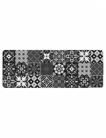 Küchenteppich «Savona», 45 x 120 cm, grau/schwarz