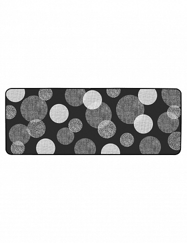 Küchenteppich «Terence», 45 x 120 cm, schwarz/weiss