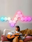 Panneaux lumineux «Hexalight», LED RGB, modulable, modes lumineux et musicaux