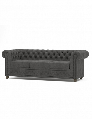 ROPEZ Sofa «Chester Two», 3-Sitzer, Textil-Bezug, B 200 x H 72 x T 88 cm, grau
