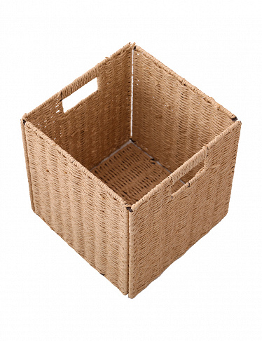 Faltbare Box aus natürlichem Material, B 30 x H 30 x T 30 cm