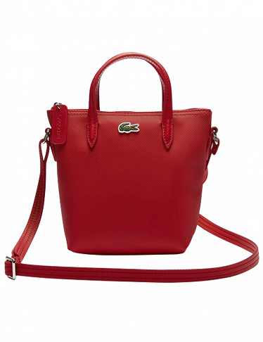 LACOSTE Handtasche mit regulierbarem Schulterriemen, rot