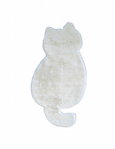 Starlyf Teppich «Katze», 93 x 47 x 2,5 cm, weiss