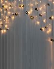 Guirlande rideau «Boules de Noël», 70 LED, L 140 cm