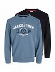 JACK & JONES Pullover, 2er-Pack, schwarz + blau
