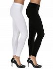 Leggings, 2er-Pack, schwarz + weiss