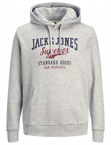 JACK & JONES Sweatshirt mit Kapuze, grau