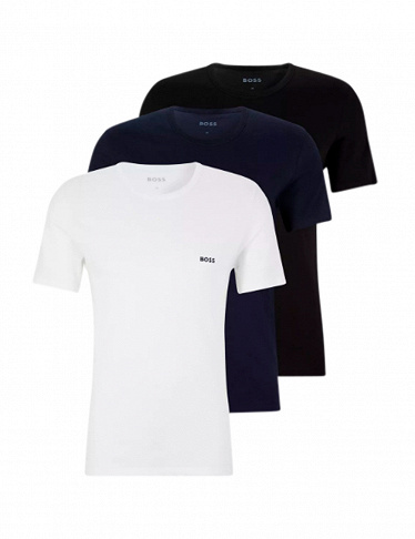 HUGO BOSS T-Shirts, 3er-Pack, blau + weiß + schwarz