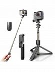 Selfie Stick mit Stativ, LED-Flash, 360°-Drehung