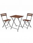 Table + 2 chaises «Woody», pliables
