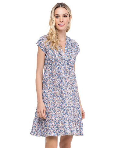 tANtRA Kurzes Kleid «Mystique», blau/rosa