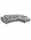 Canapé-lit d'angle «Bari», avec coffre, L 330 x H 90 x P 138 cm, gris
