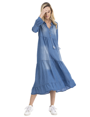 tANtRA Kleid Denim «Valentine», blau verwaschen