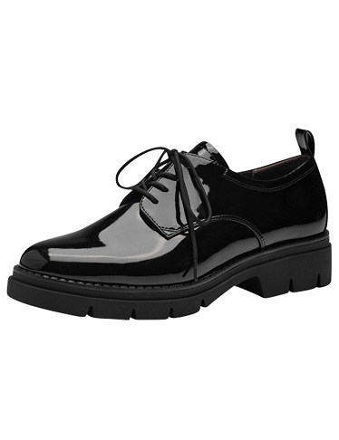 Tamaris Schuhe Derby, schwarz glänzend