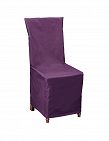 Housse de chaise violette avec noeud déco