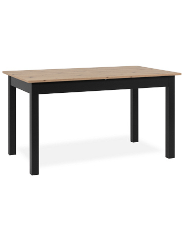 Tisch «Coburg», ausziehbar, L 140-180 x B 80 x H 76 cm, Dekor eiche/schwarz