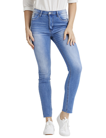 Jeans slim fit «Girl», blau verwaschen