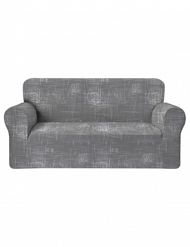 3er-Sofa-Überzug «Soft», grau bedruckt