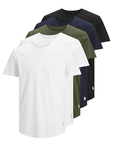 JACK&JONES T-Shirts, uni, weiss/schwarz/blau/grün