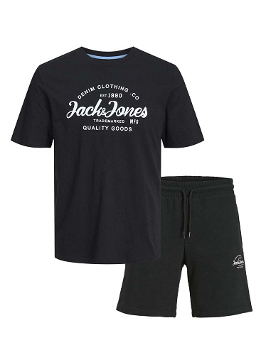 JACK&JONES Ensemble «Forest» Shorts + T-Shirt, schwarz