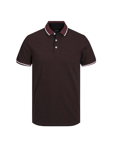 JACK&JONES Herrenpolo, weinrot