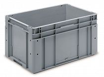 geschlossener Systembehälter grau mit 4 Griffen 600x400x320 mm