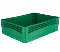 Geschlossener Eurobehälter grün mit 4 Griffen 400x300x120 mm
