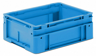 geschlossener Systembehälter blau mit 4 Griffen 400x300x170 mm