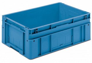 geschlossener Systembehälter blau mit 4 Griffen 600x400x220 mm