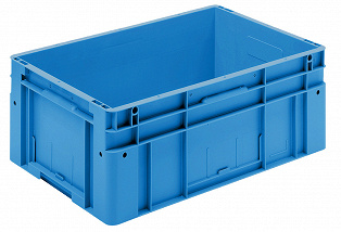 geschlossener Systembehälter blau mit 4 Griffen 600x400x270 mm