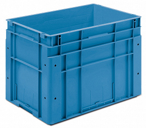geschlossener Systembehälter blau mit 4 Griffen 600x400x420 mm