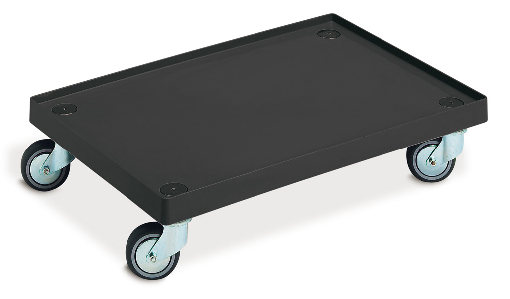 Transportroller 600x400mm Blau – 4 Lenkrollen, 100mm Räder, Tragkraft 375kg, ABS, Lebensmittelgeeignet