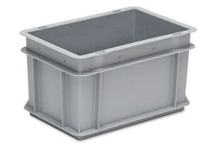 geschlossener Eurobehälter mit 2 Griffen 300x200x170 mm