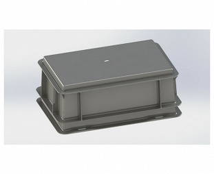 Stackable container- solid sides & base with profile handle
