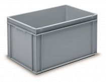 Stackable container- solid sidewalls & base with 2 shell handles