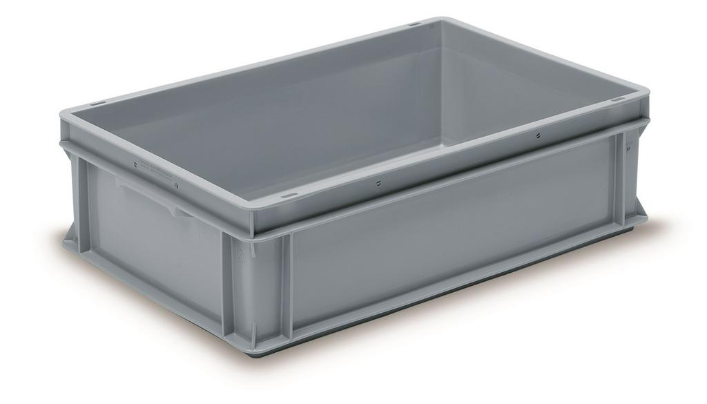 Stackable Solid Container Stackable container 600x400x170 mm with solid sidewalls & base with 2 ...