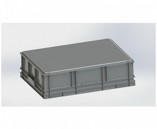 Stackable container- solid sides & base with 2 shell handles