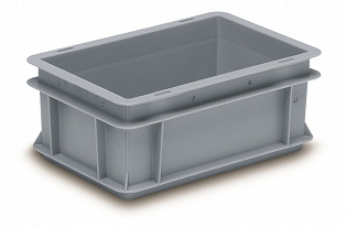 Stackable container- solid sides & base with profile handle
