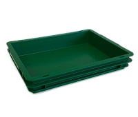 Stackable container- solid sides & base with 2 shell handles