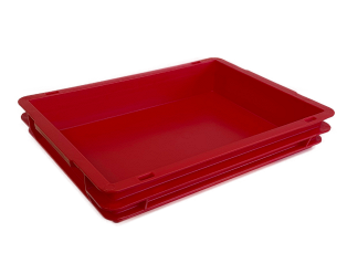 Stackable container- solid sides & base with 2 shell handles