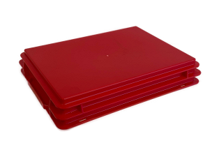 Stackable container- solid sides & base with 2 shell handles