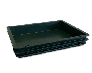 Stackable container- solid sides & base with 2 shell handles