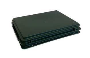 Stackable container- solid sides & base with 2 shell handles