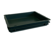 Stackable container- solid sides & base with 2 shell handles